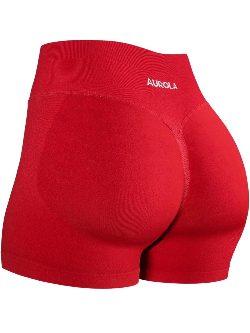 Red Scrunch-Back Women’s Workout Shorts